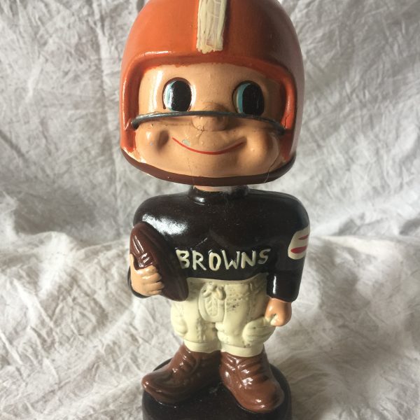 Cleveland Browns NFL Toes Up Extremely Scarce Type 1 Nodder 1962 Vintage Bobblehead