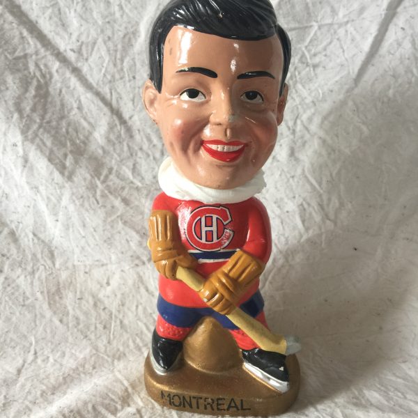 Montreal Canadiens NHL Real Face 1968 Vintage Bobblehead Extremely Scarce Nodder