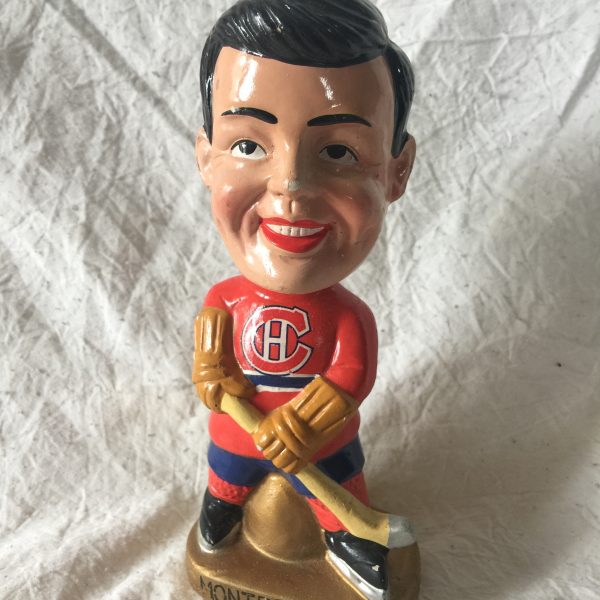 Montreal Canadiens NHL Extremely Scarce Real Face Nodder 1968 Vintage Bobblehead