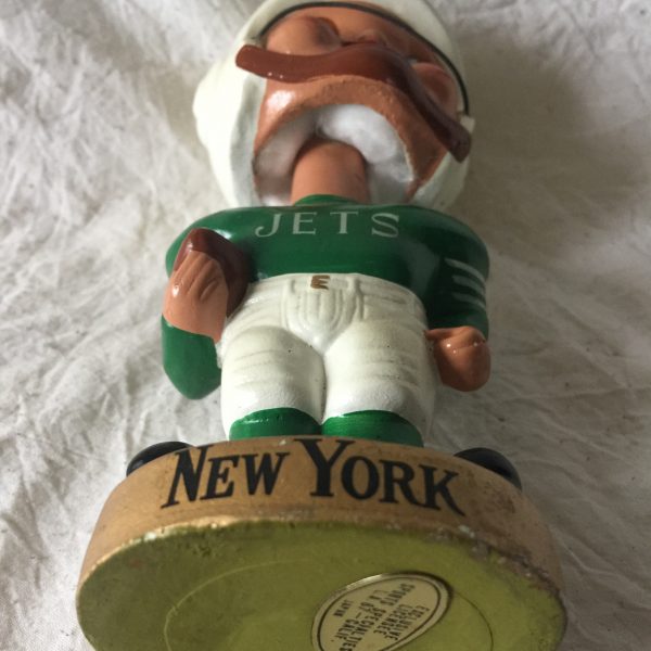New York Jets AFL Earpad 1965 Vintage Bobblehead Extremely Scarce NFL Nodder
