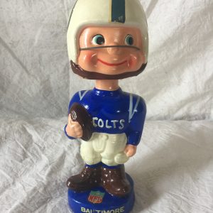 Baltimore Colts NFL Toes Up Extremely Scarce Type 1 Nodder 1962 Vintage Bobblehead