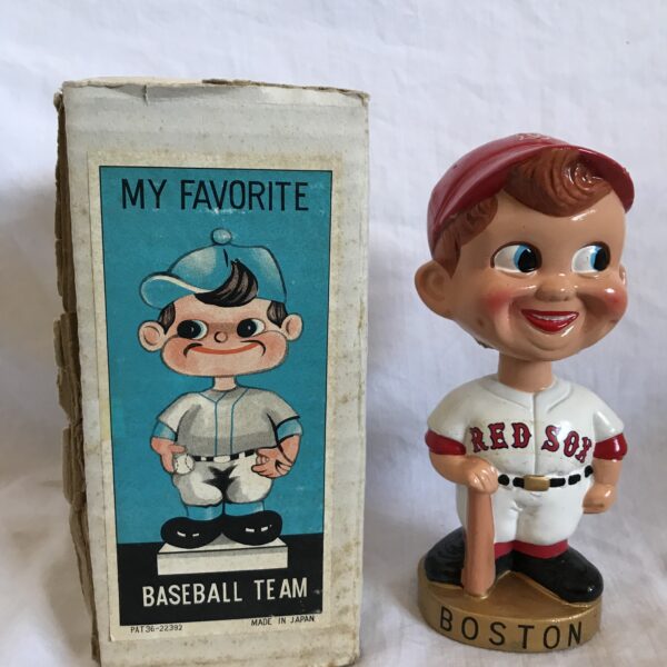 Boston Red Sox Swirl Cap 1968 Vintage Bobblehead Extremely Scarce Nodder