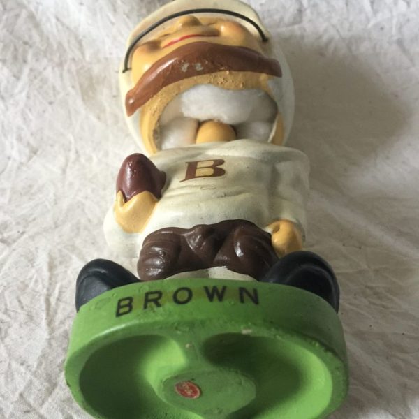 Browns College Extremely Scarce Baggy Shirt Toes Up Nodder 1960 Vintage Bobblehead