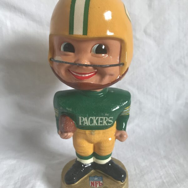 Green Bay Packers 1965 Vintage Bobblehead Extremely Scarce Gold Base Nodder