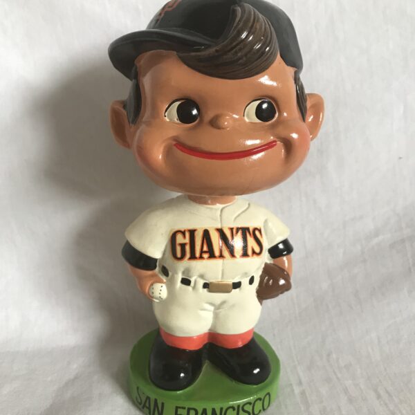 SF Giants MLB Extremely Scarce Crooked Cap Nodder 1963 Vintage Bobblehead Green Base
