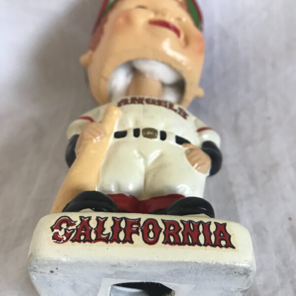 California Angels MLB Extremely Scarce Swirl Cap Nodder 1970 Vintage Bobblehead White Wedge Base