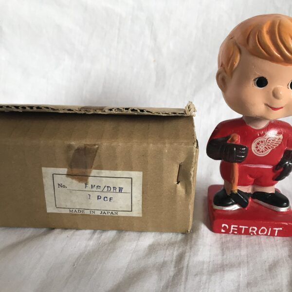Detroit Redwings Extremely Scarce NHL Mini Nodder 1962 Vintage Bobblehead