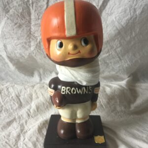 Cleveland Browns Extremely Scarce Wood Square Base Nodder 1960 Vintage Bobblehead