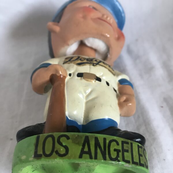 LA Dodgers MLB Extremely Scarce Flat Cap Nodder 1963 Vintage Bobblehead Green Base