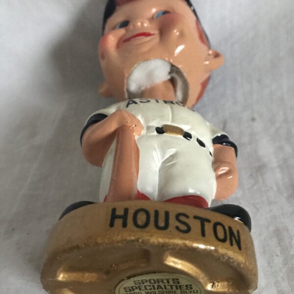 Houston Astros MLB Extremely Scarce Swirl Cap Nodder 1968 Vintage Bobblehead Gold Base