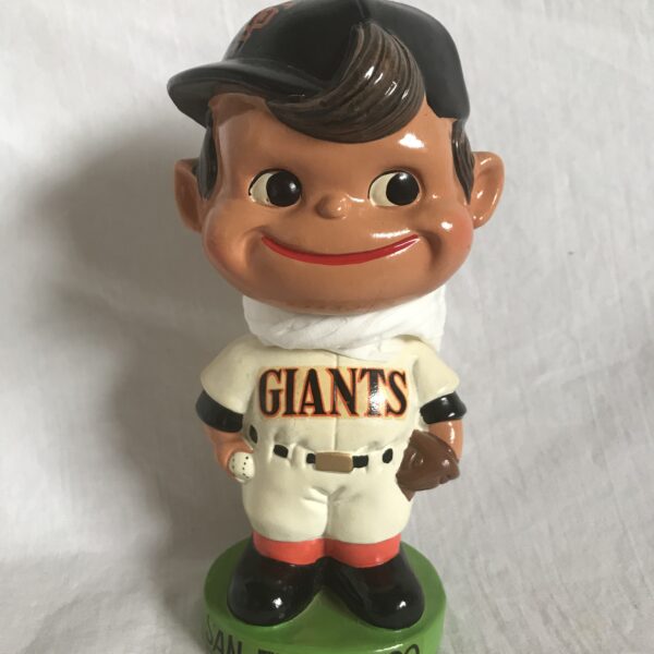 SF Giants Extremely Scarce Crooked Cap Nodder 1963 Vintage Bobblehead Green Base