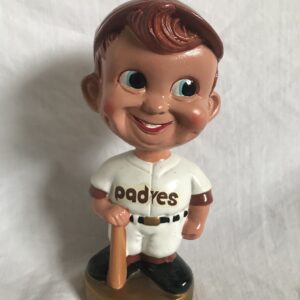 San Diego Padres MLB Extremely Scarce Swirl Cap Nodder 1968 Vintage Bobblehead Gold Base