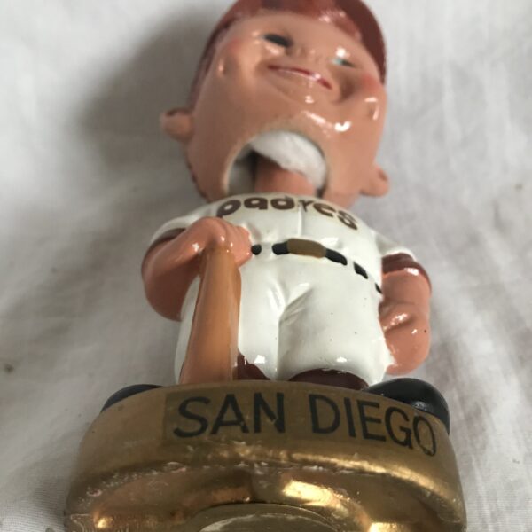 San Diego Padres MLB Extremely Scarce Swirl Cap Nodder 1968 Vintage Bobblehead Gold Base