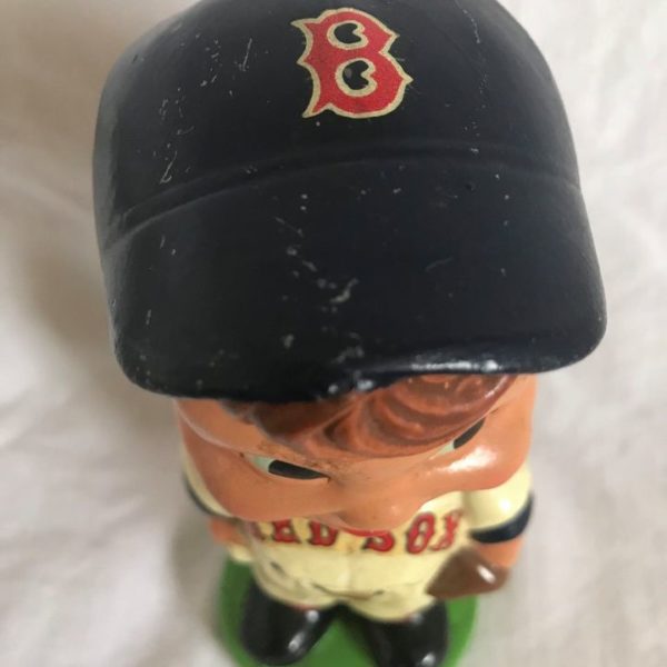 Boston Redsox MLB Extremely Scarce Blue Swirl Cap Nodder 1963 Vintage Bobblehead Green Base