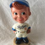 LA Dodgers #32 MLB Extremely Scarce Swirl Cap Nodder 1968 Vintage Bobblehead Gold Base