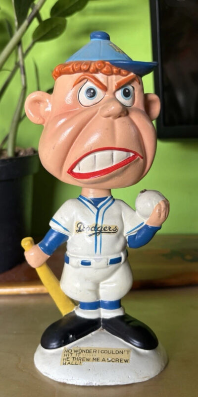 1960s Dodgers “Weirdo” Screwball Vintage Bobblehead Ultra Rare Nodder